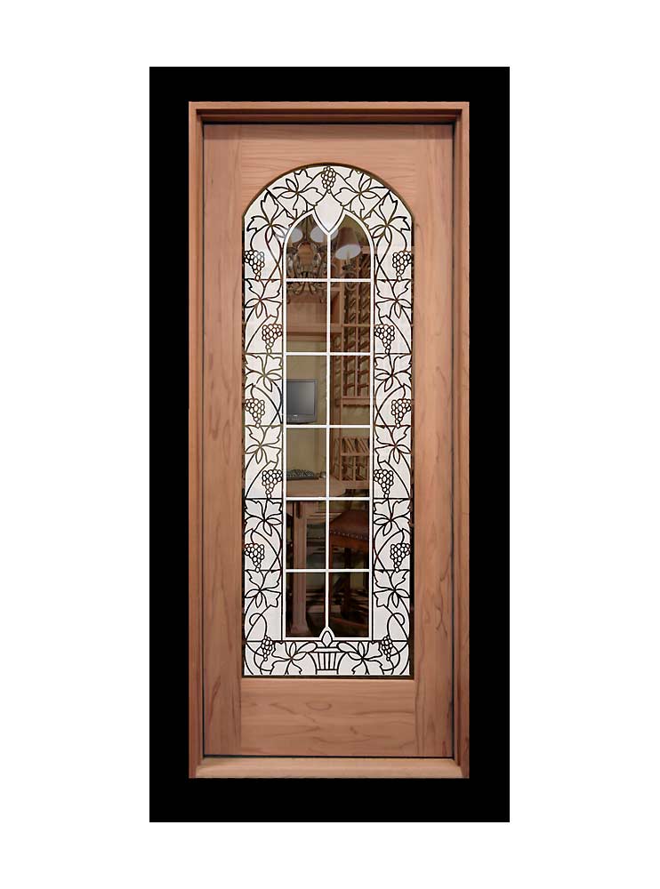 Glass Panel Doors Plain Wine Cellar Innovations Straight Top Rail With Arched Glass