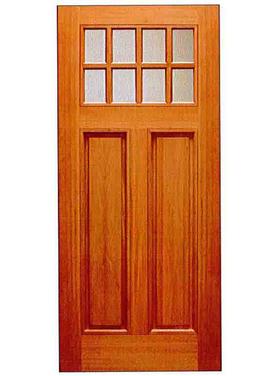 Mahogany Craftsman 2 Panels With 8 Lites Basic Entry Door