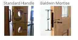 Standard Handle, Deadbolt Preparation and Baldwin Mortise