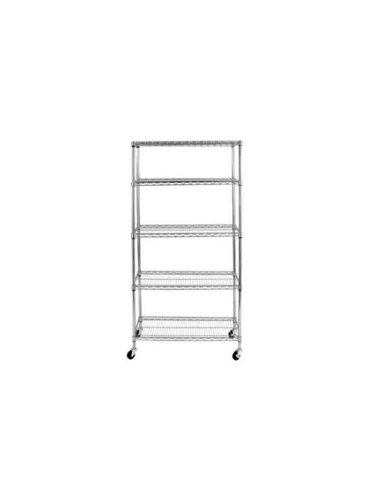 Conventional 18 X 36 72 Wire Shelving Unit With Wheels Product