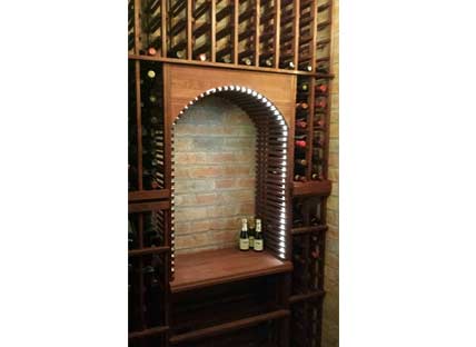 Dark Walnut Tall Wine Cellar - 263452