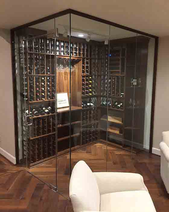 glass enclosed wine cellar